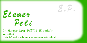 elemer peli business card